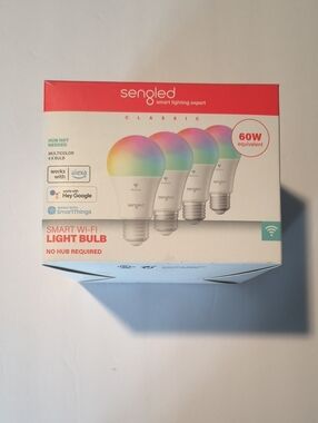Classic Smart Wi‑Fi Multicolor Light Bulb (White/Multicolor) - 4 Pack